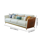 Sleek Orange Faux Leather Living Room Sofa and Loveseat Set with Single Sofa Luxury Design