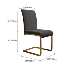 Contemporary Upholstered Dining Chairs with Gold Metal Legs Set of 2