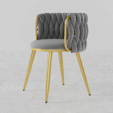 Nordic Pink Round Accent Chair with Velvet Upholstery