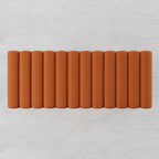 Chic and Stylish Orange Velvet Ottoman Bench with Gold XBase