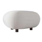 Luxurious 26.8" white velvet upholstered cocktail ottoman footstool for stylish living spaces