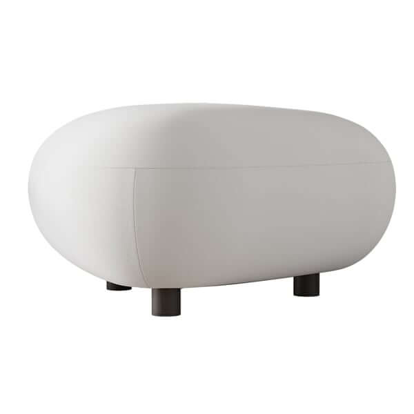 Luxurious 26.8" white velvet upholstered cocktail ottoman footstool for stylish living spaces