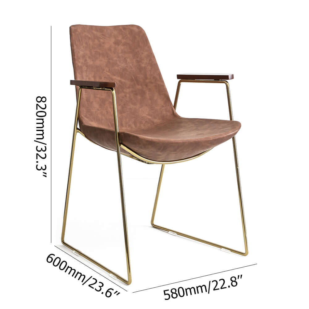 Chic black dining chair with gold legs and sleek PU leather upholstery for modern homes