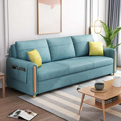 81.1" OffWhite Arm Full Sleeper Sofa Bed with Storage & Side Pockets