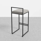 Modern White Velvet Counter Height Bar Stool Set of 2 with Back & Footrest