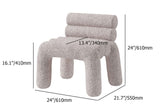 Beige Velvet Accent Chair Upholstery Horizontal Channeled for Living Room