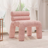 Beige Velvet Accent Chair Upholstery Horizontal Channeled for Living Room
