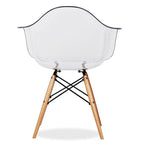 Elegant and stylish clear plastic armchair