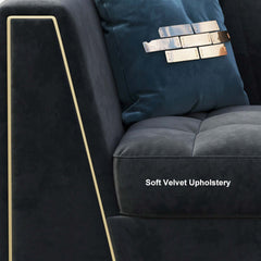 70.9 inch deep gray velvet sofa for modern living spaces