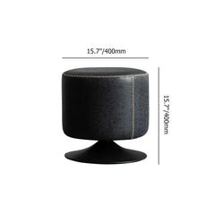 Round cushioned vanity stool with swivel base, perfect for modern bedroom vanities