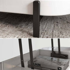 Versatile lift top storage coffee table and side table set in white and black lacquer for organized living spaces