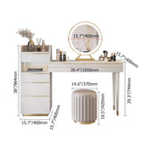Offwhite Makeup Vanity Set Dressing Table with Lighted Mirror Cabinet & Stool Included