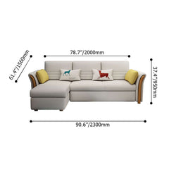 Spacious 90.6 inch sofa bed with LeathAire upholstery and hidden storage