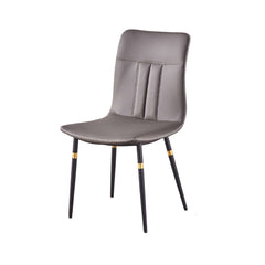 Luxurious set of 2 high back dining chairs upholstered in elegant leather