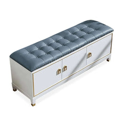 Padded Entryway Bench with Shoe Rack and Storage