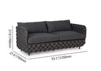 Wide modern aluminum and rope loveseat for outdoor relaxation