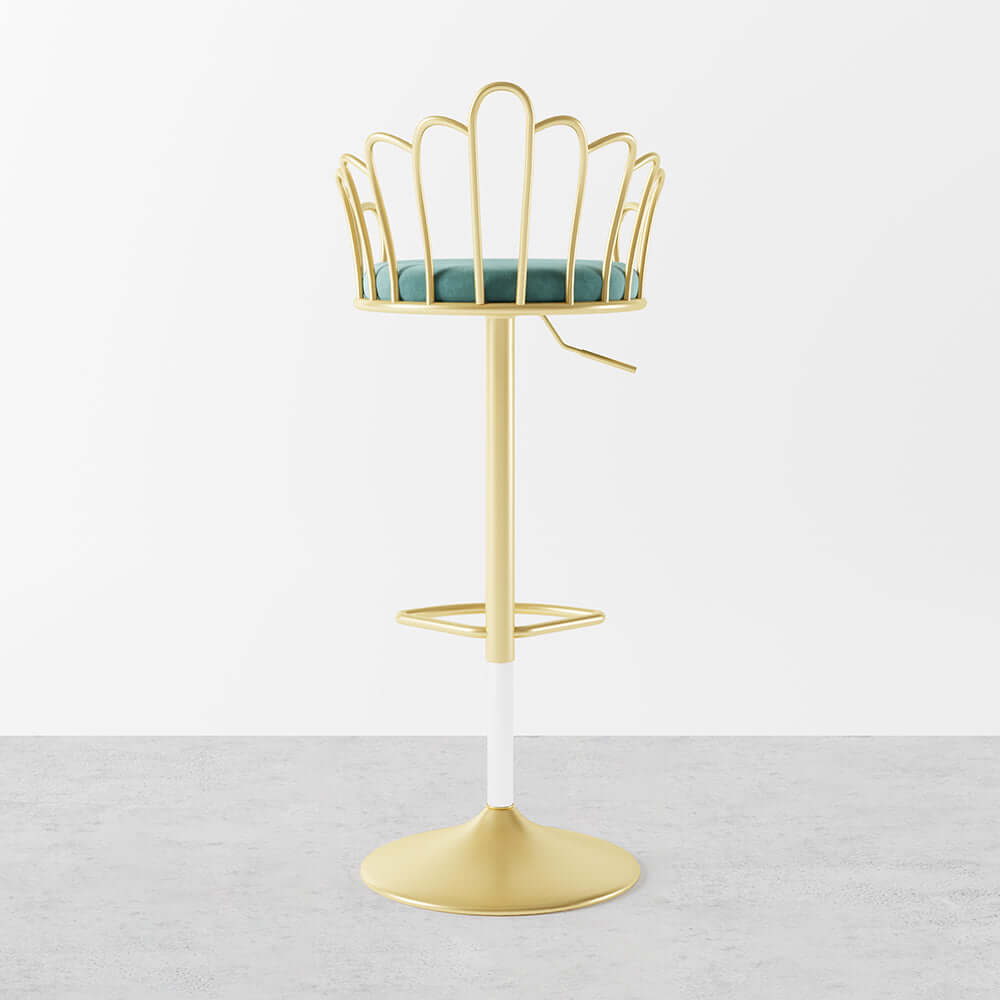 Luxurious Blue Velvet Swivel Bar Stools with Backrest - Set of 2 Counter Height Chairs for Kitchen Island