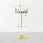 Luxurious Blue Velvet Swivel Bar Stools with Backrest - Set of 2 Counter Height Chairs for Kitchen Island