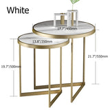 White End Table Sets Modern Marble Top Side Table