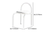 Modern White Vanity Stool with Back Velvet Upholstered Acrylic Vanity Chair for Bedroom