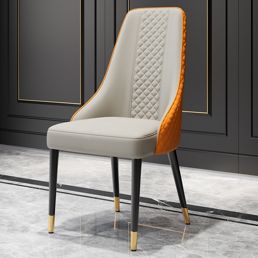 CHITA Juego de 2 sillas de comedor con respaldo alto, modernas sillas  tapizadas de piel sintética, sillas de comedor, color gris claro
