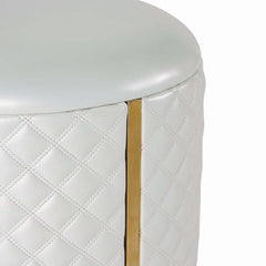 Minimalist Design Vanity Stool with 15.7 inch Round PU Leather Seat