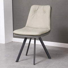 Contemporary orange side chair with comfortable PU leather upholstery