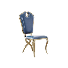 Luxurious blue dining chair with golden frame, set of 2 for sophisticated dining ambiance