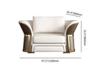 Luxurious Brown & White Faux Leather Living Room Sofa Set - 3-Piece Furniture Set
