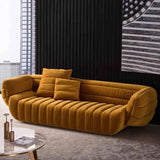 85" Yellow Velvet Upholstered Sofa 3Seater Sofa Luxury