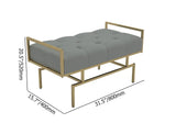 31.5'' Modern Gray Faux Leather Upholstered Bench with Gold Metal Legs