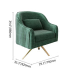 Chic modern upholstered armchair in pink velvet with accent pillow included