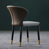 Modern Gray Set of 2 Upholstered Wingback Dining Chairs PU Leather
