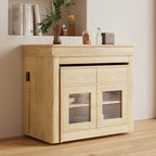 Contemporary walnut and gray dining set with extendable table, 4 chairs, and stylish storage sideboard