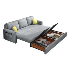 81.1" OffWhite Arm Full Sleeper Sofa Bed with Storage & Side Pockets Stylish