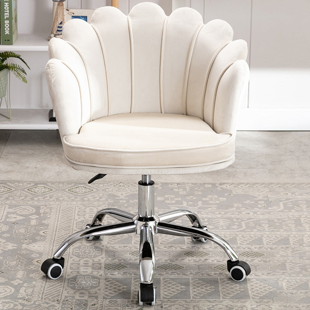 Chaise de bureau pivotante 57,5x92x57 cm en tissu beige VidaXL 344478 -  Habitium®