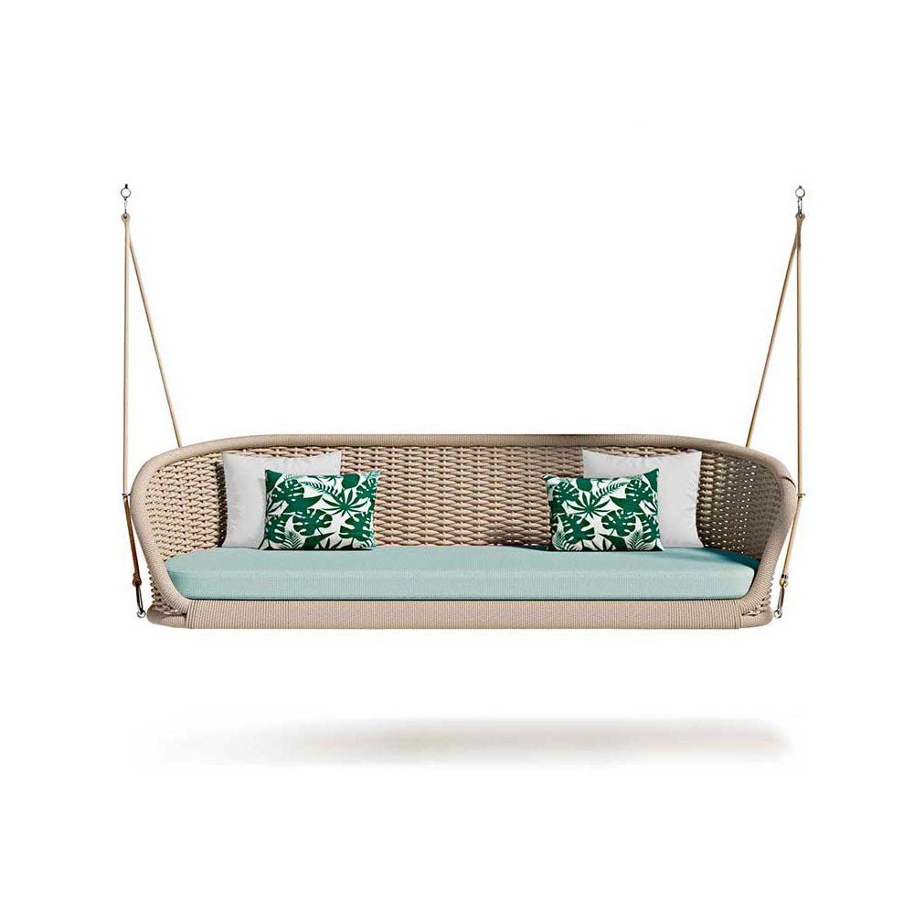 Wide Outdoor Rattan Swing Sofa Hanging Chair with Cushion