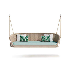 Relaxing Wide Outdoor Rattan Swing Sofa Hanging Chair with Cushion