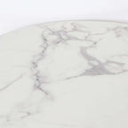 Elegant round gold metal and white marble accent table set of 2 for home decor