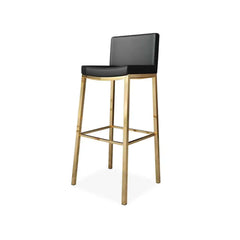 Chic Black Faux Leather Counter Height Stools with Back and Footrest - Set of 2 for Home Bar Setup