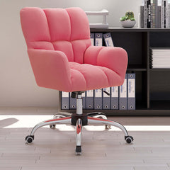 Sleek cotton and linen upholstered office chair with swivel and adjustable height for modern work environments