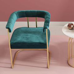 Fashionable Pink Velvet Upholstered Armchair Gold Accent Chair for Contemporary Room Settings