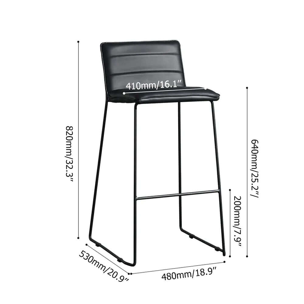 Elegant sled bar stool with PU leather upholstery