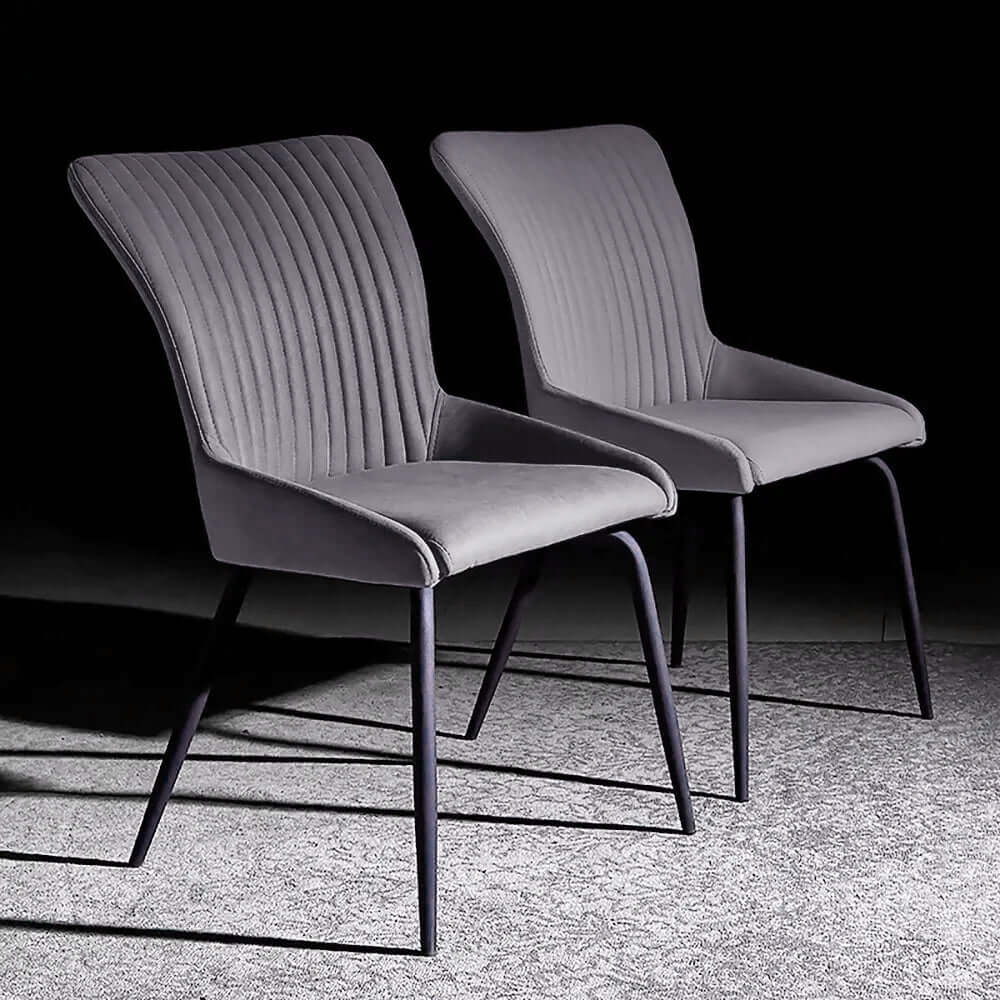 Elegant Upholstered Dining Chairs with Wooden Legs