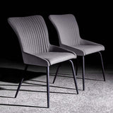 Modern Upholstered Dining Chair Dining Room Chair Set of 2 in Gray/Orange