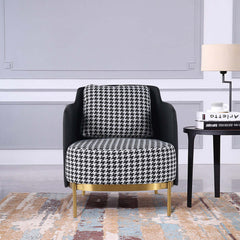 Contemporary black and gray chair with soft linen fabric for living room