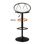 Contemporary Padded Adjustable Height Swivel Barstools Set of 2 with Footrest