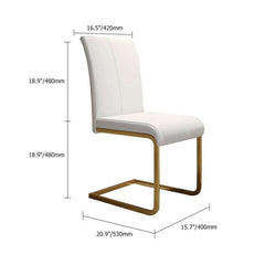 Contemporary Upholstered Dining Chairs with Gold Metal Legs Set of 2