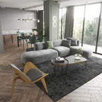 Contemporary 104.3'' L-Shaped Sectional Corner Modular Sofa with Pillows in Gray