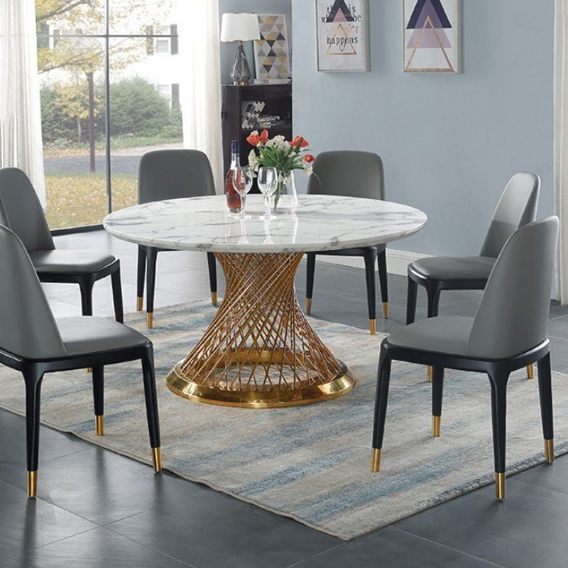 Modern Upholstered Gray PU Dining Table Chair Set of 2